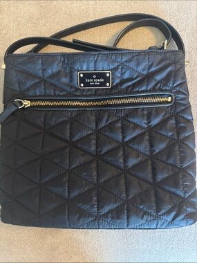 kate spade Black Quilted Crossbody with Gold Hardware